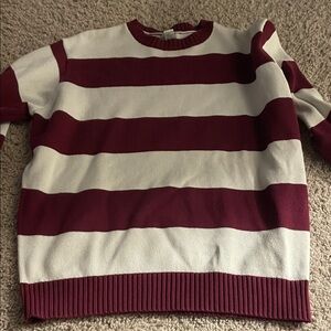 Rue21 Maroon and White Striped Sweatshirt